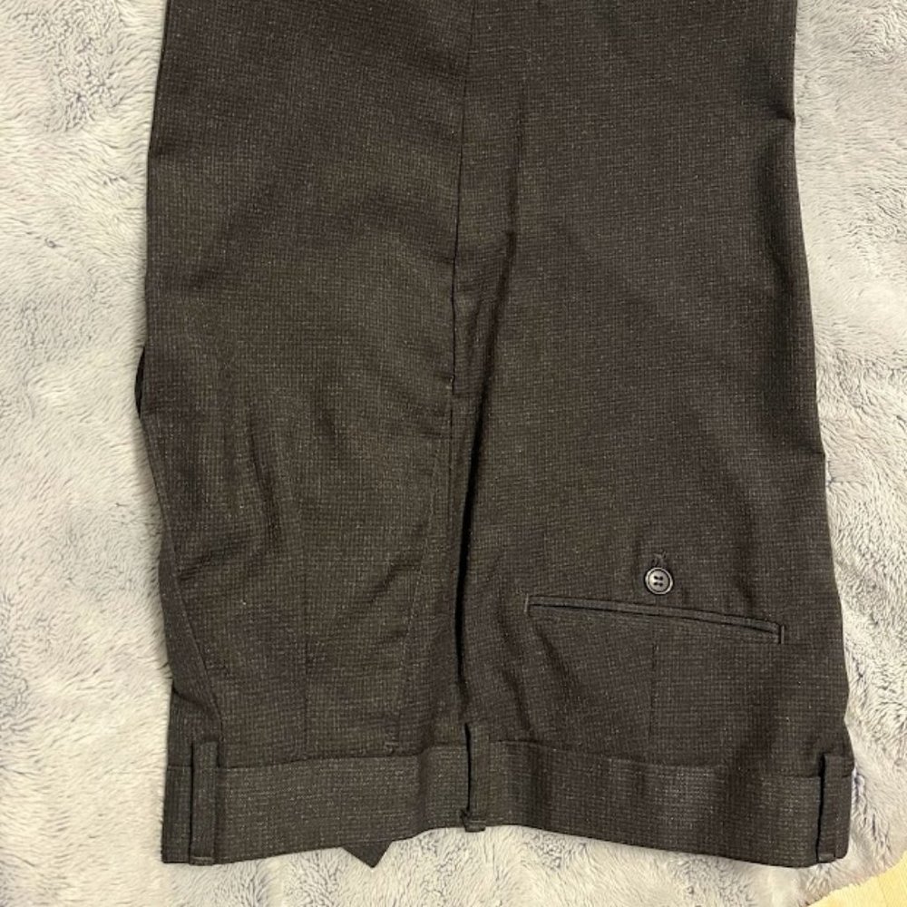 Men's Charcoal-colored Cuffed Dress Pants 38X30